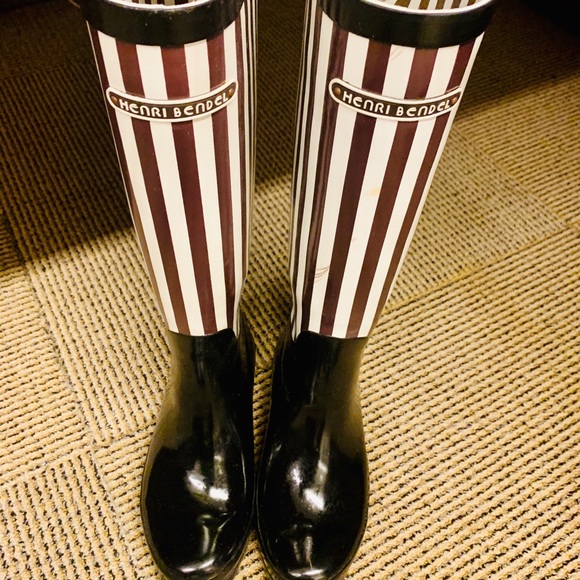Henri Bendel iconic stripes rain boots size 6 - Picture 3 of 3
